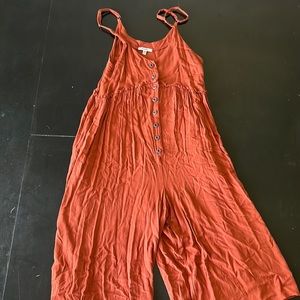 Burnt orange jumpsuit with pockets